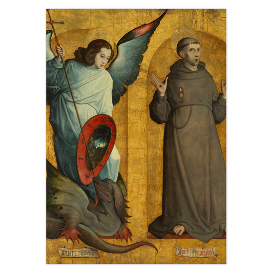 Saints Michael and Francis - Catholic Card