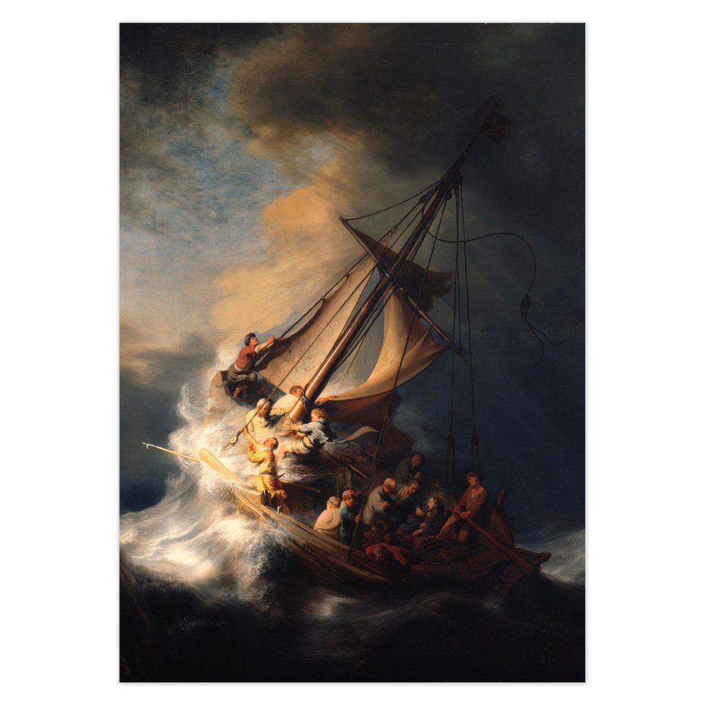 Christ in the Storm on the Sea of Galilee - Catholic Art Card